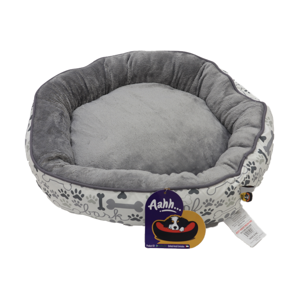 Aahh… Snuggly L46 X w36 X h42Cms Flannel Grey Paw & Bones