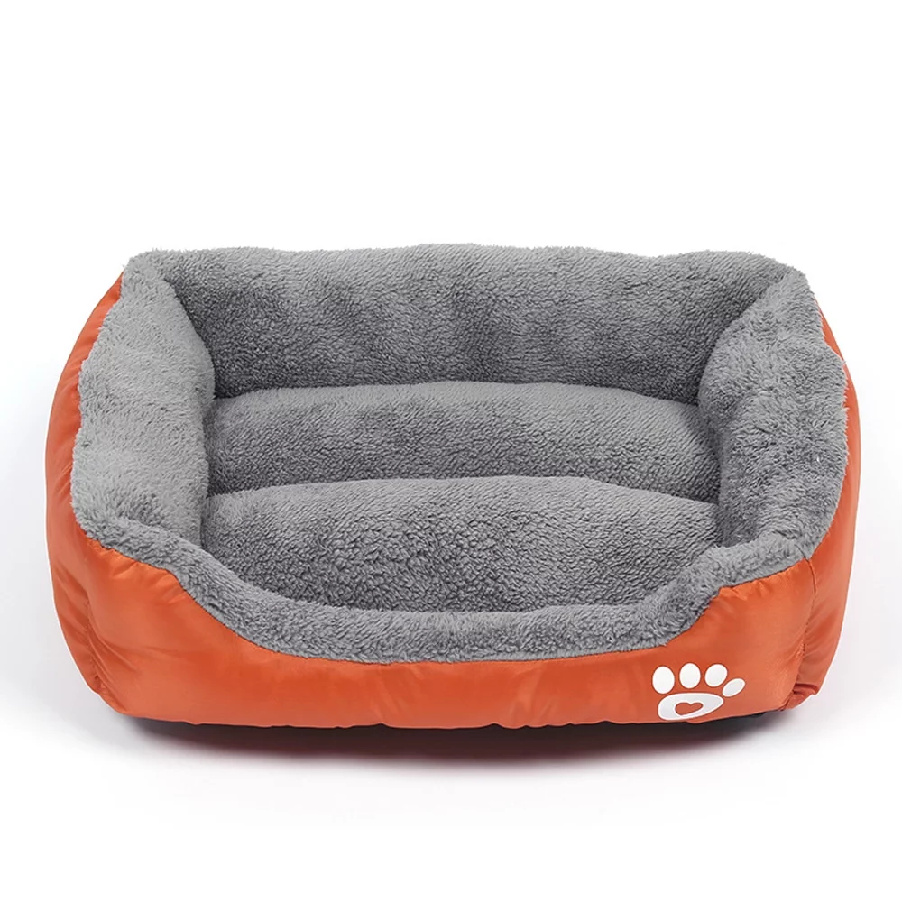 Grizzly Square Dog Bed Orange Large - 66 x 50cm