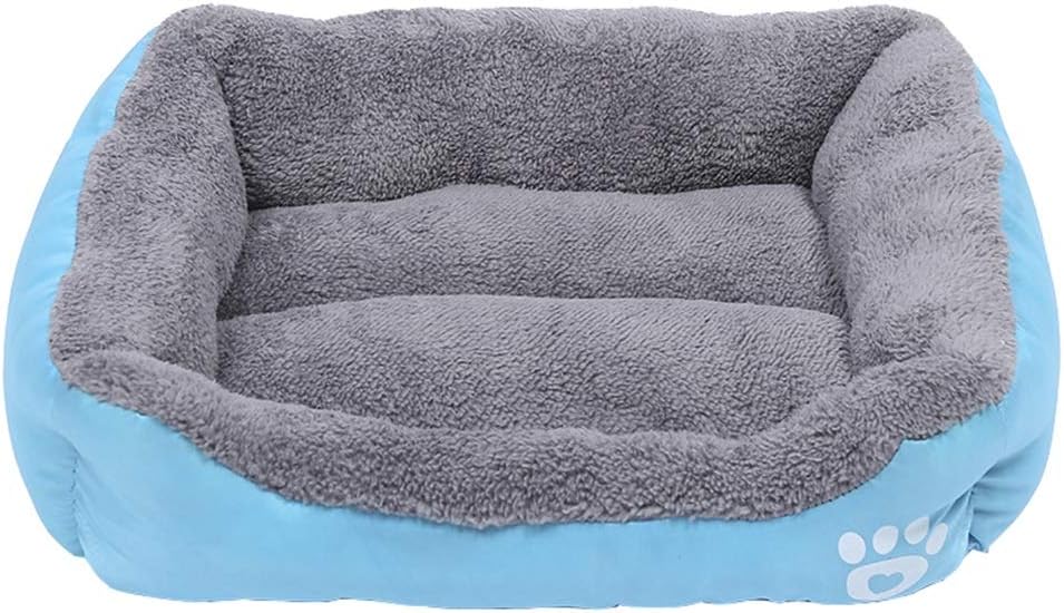 Grizzly Square Dog Bed Blue Small - 43 x 32cm