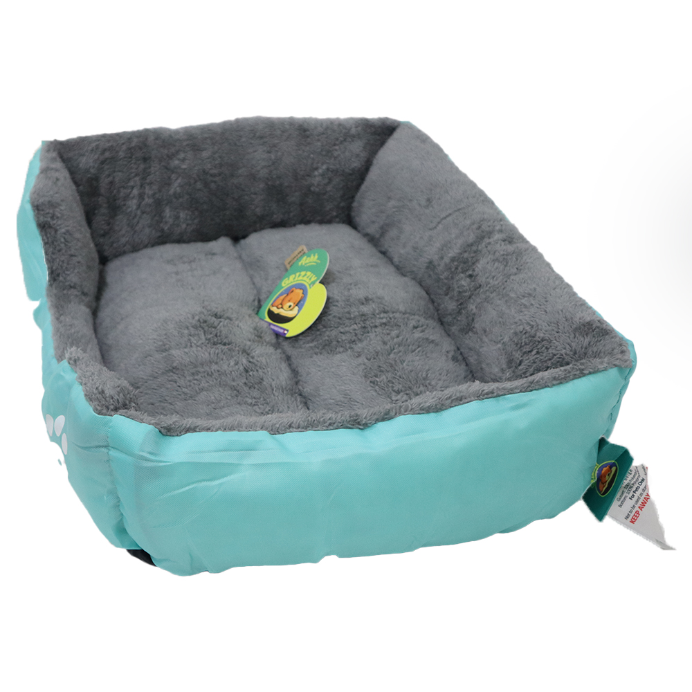 Grizzly Square Dog Bed Green Extra Large - 80 x 60cm