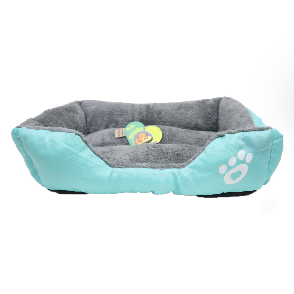 Grizzly Square Dog Bed Green Large - 66 x 50cm