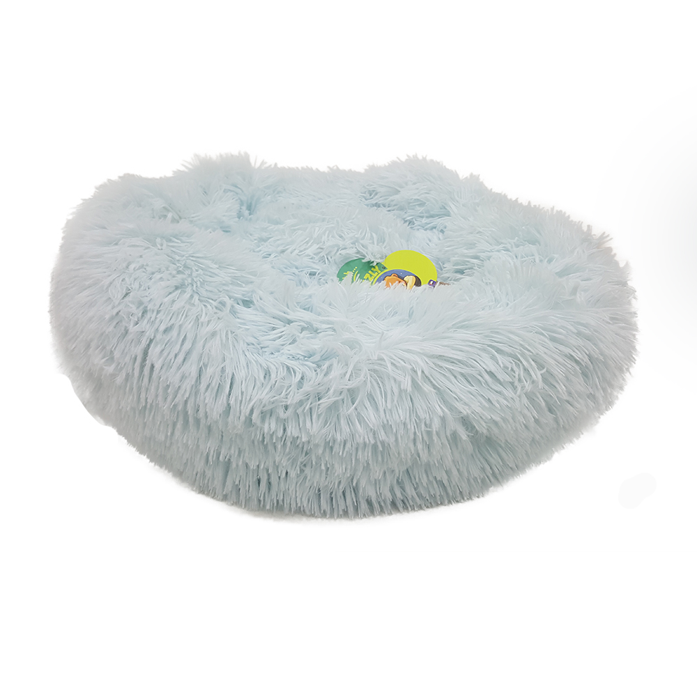 Grizzly Velor Plush Round Bed Sky Blue Large - 71 x 20cm