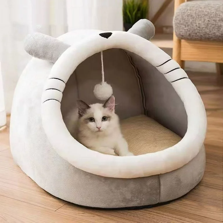 Grizzly Cat Capsule Bed Grey- Small 30 x 30 x 28cm