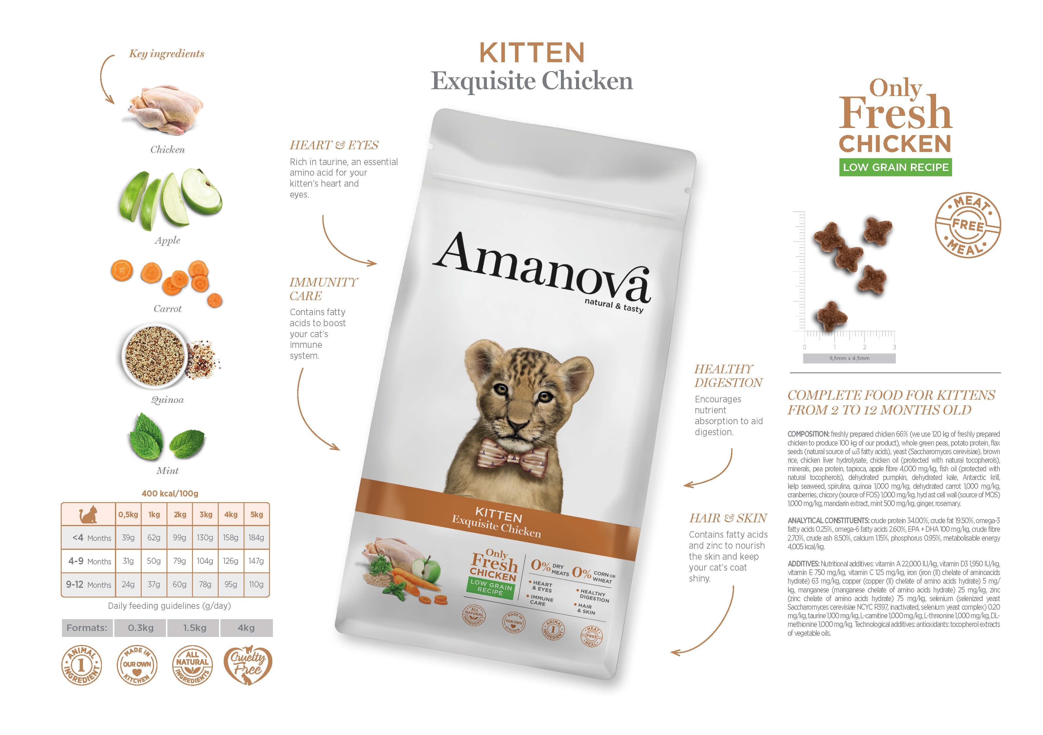 Amanova Dry Kitten Exquisite Chicken - 300g