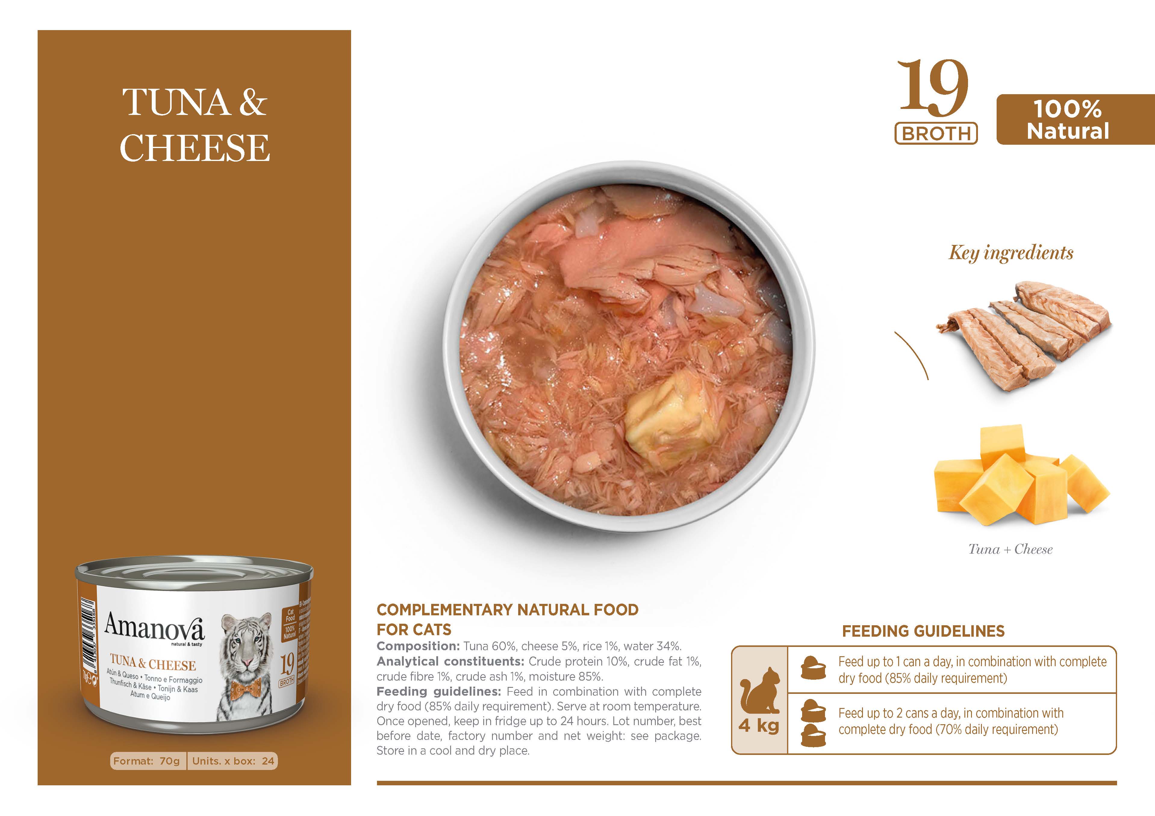 Amanova Canned Cat Tuna & Cheese Broth - 70g
