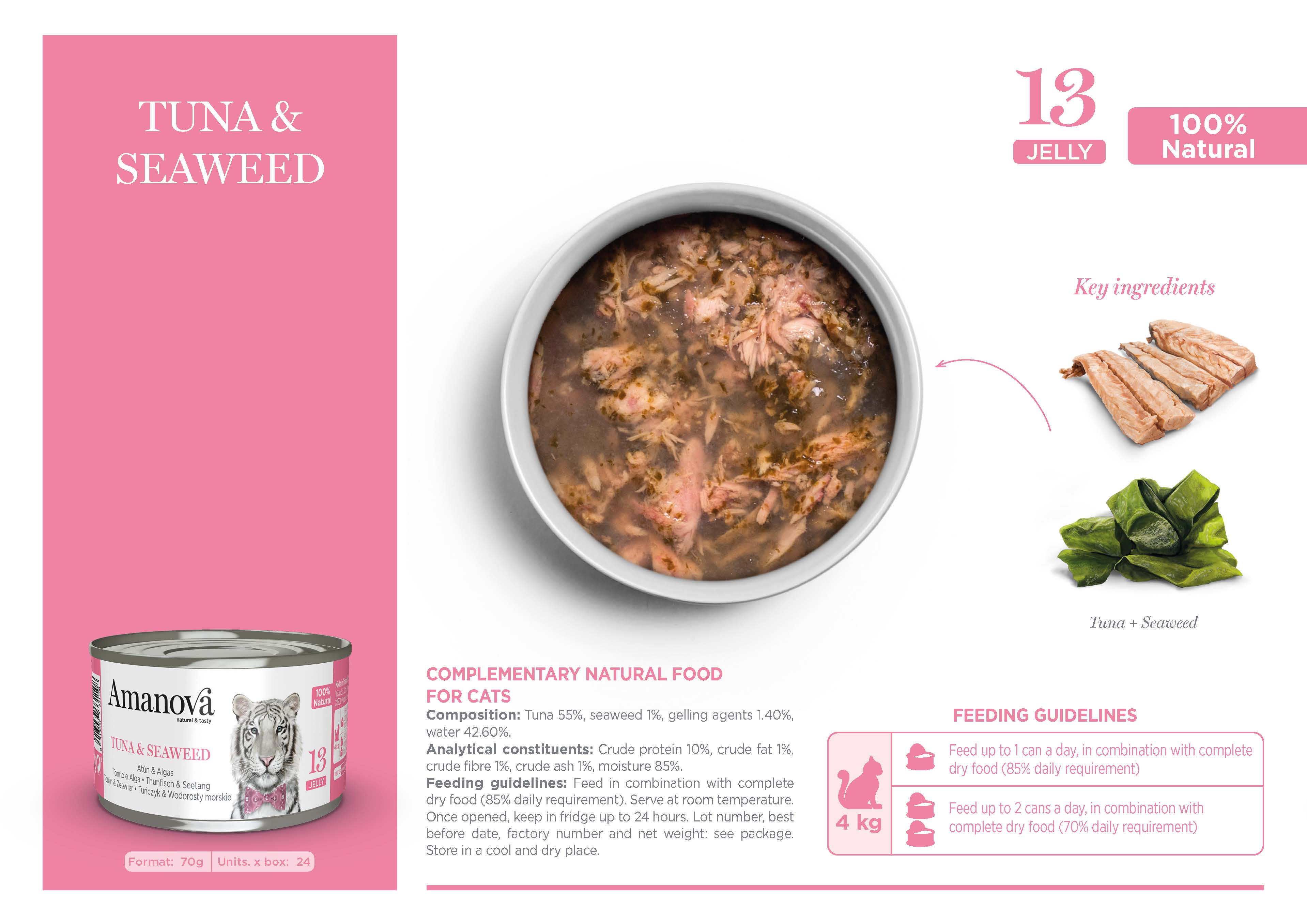 Amanova Canned Cat Tuna & Seaweed Jelly - 70g