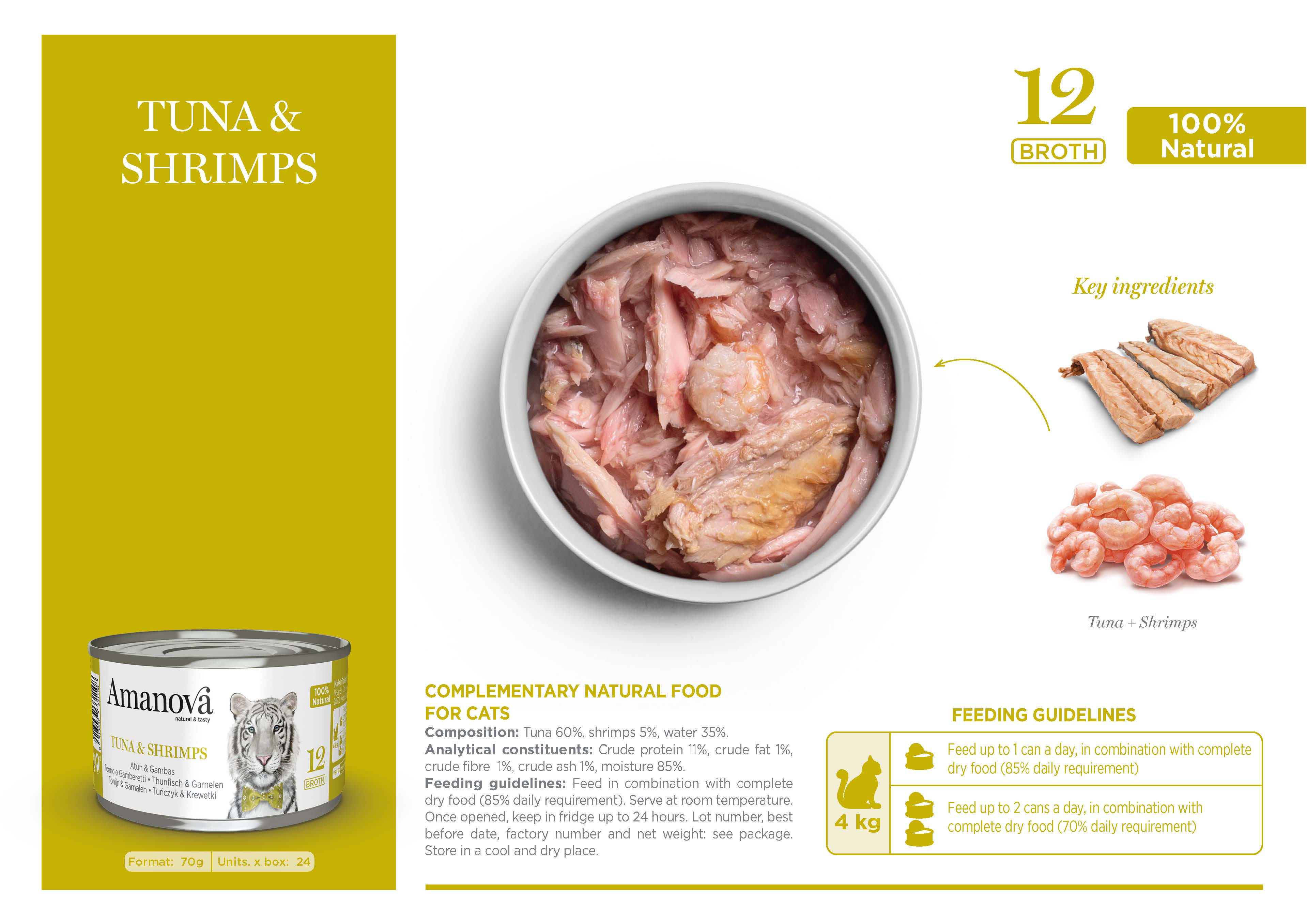 Amanova Canned Cat Tuna & Shrimps Broth - 70g