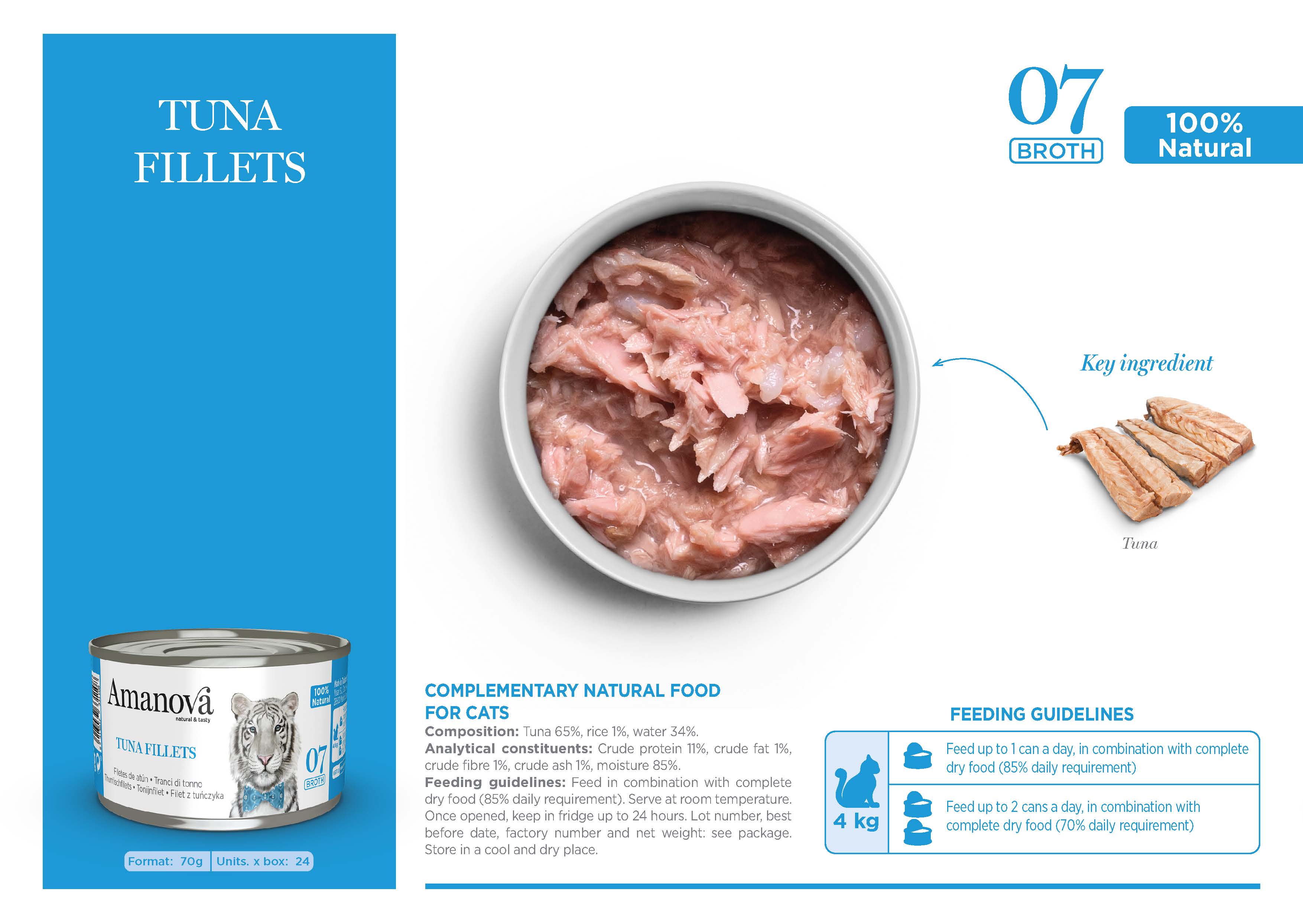 Amanova Canned Cat Tuna Fillets Broth - 70g