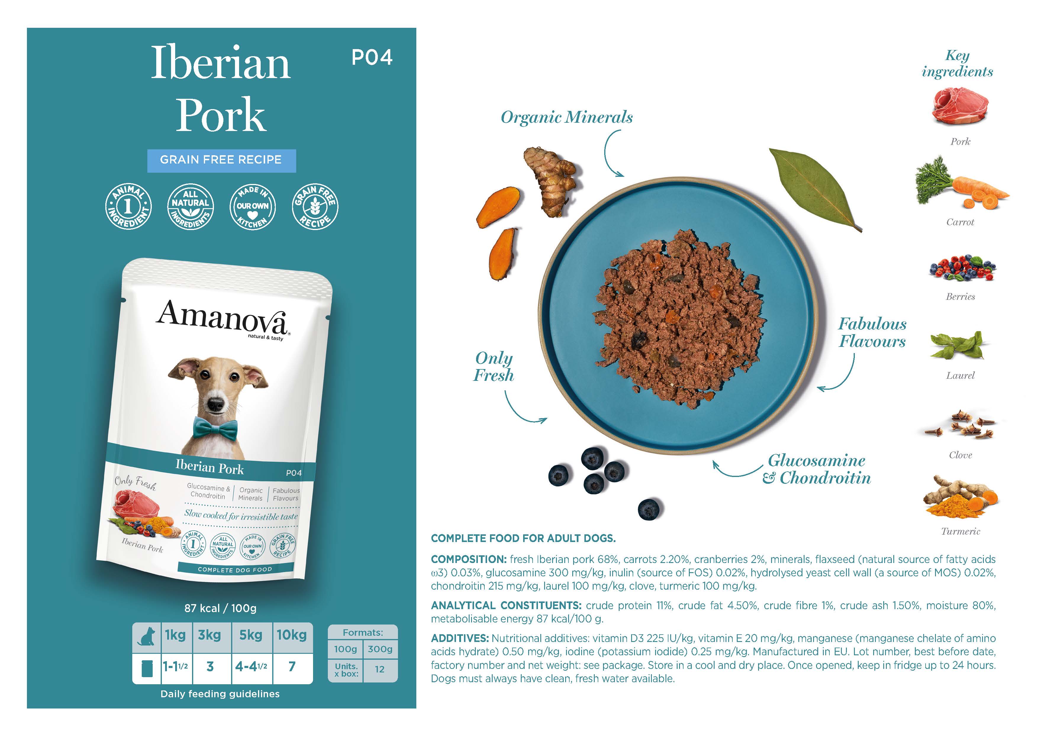 Amanova Grain Free Adult Dog Iberian Pork 100g