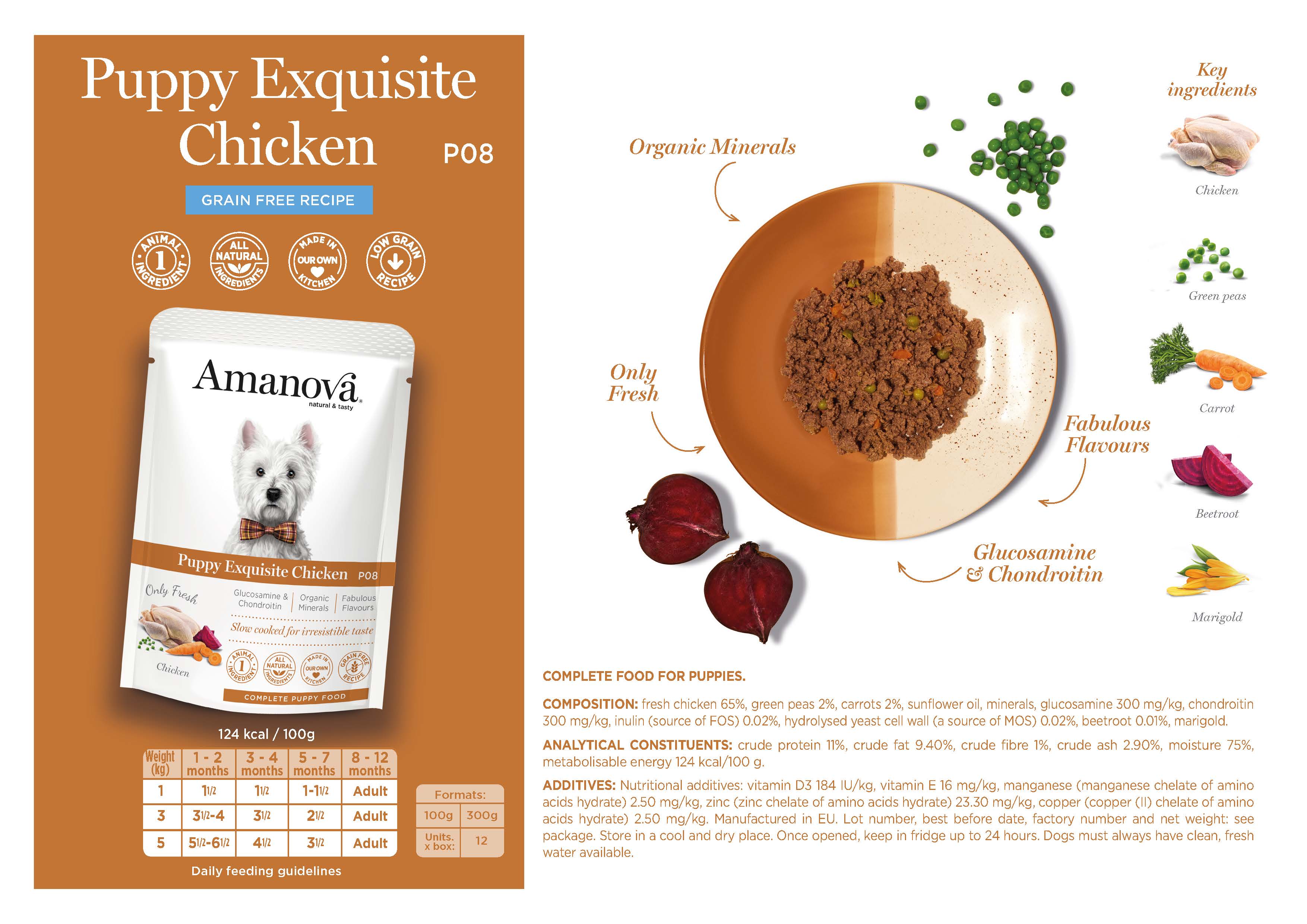 Amanova Wet Puppy Exquisite Chicken - 100g