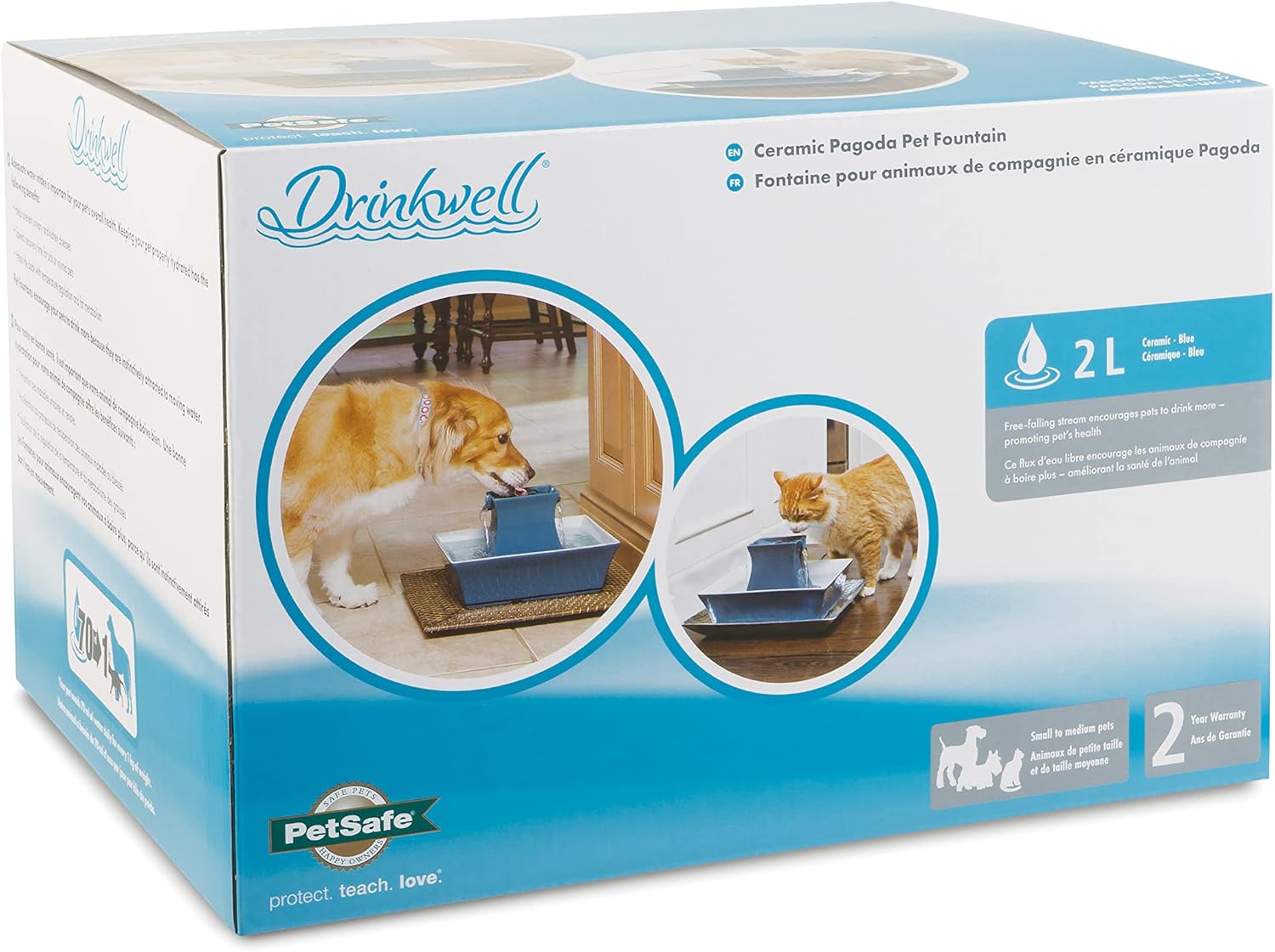 Drinkwell Pagoda Pet Fountain Blue