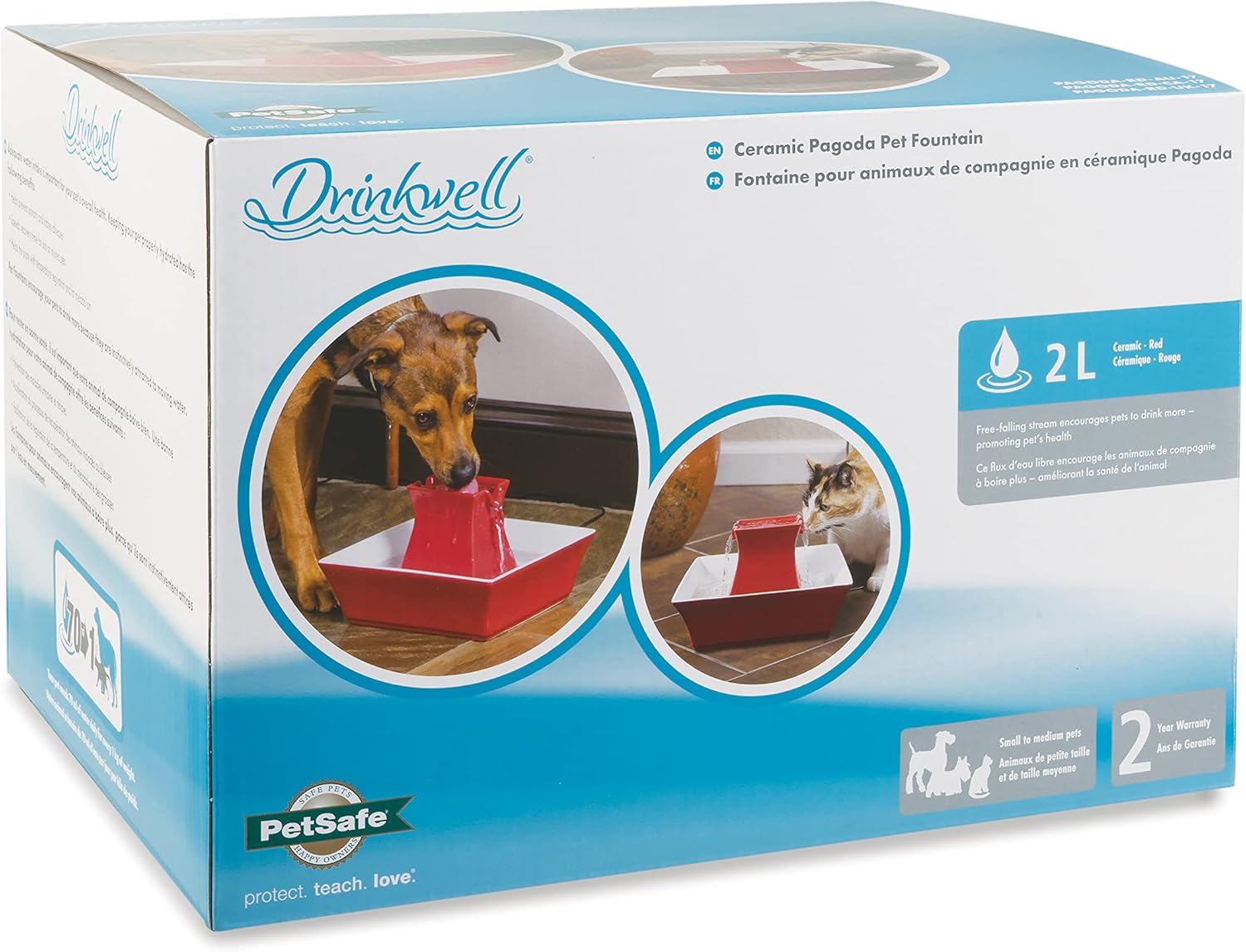 Drinkwell Pagoda Pet Fountain Red
