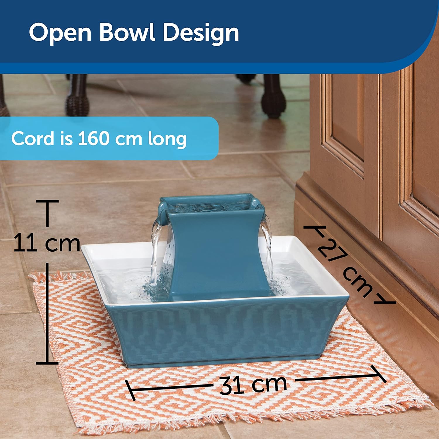 Drinkwell Pagoda Pet Fountain Blue