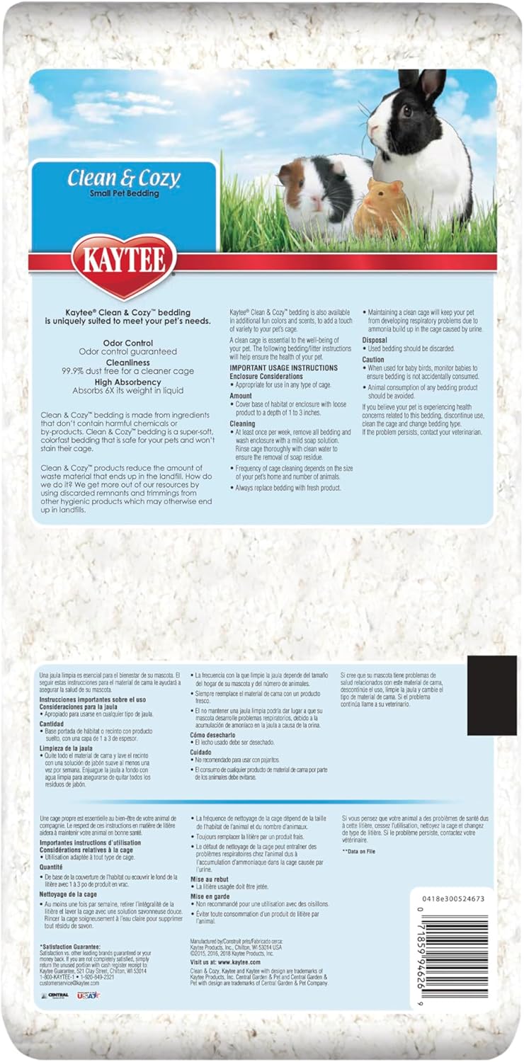 Kaytee Kt Clean & Cozy White 6/24.6L Small Animal Bedding