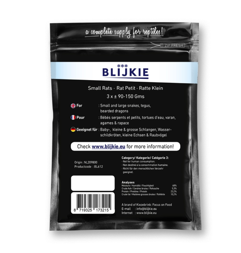 Blijkie Black Foil Line Small Rat 90-150 g, 3 pcs
