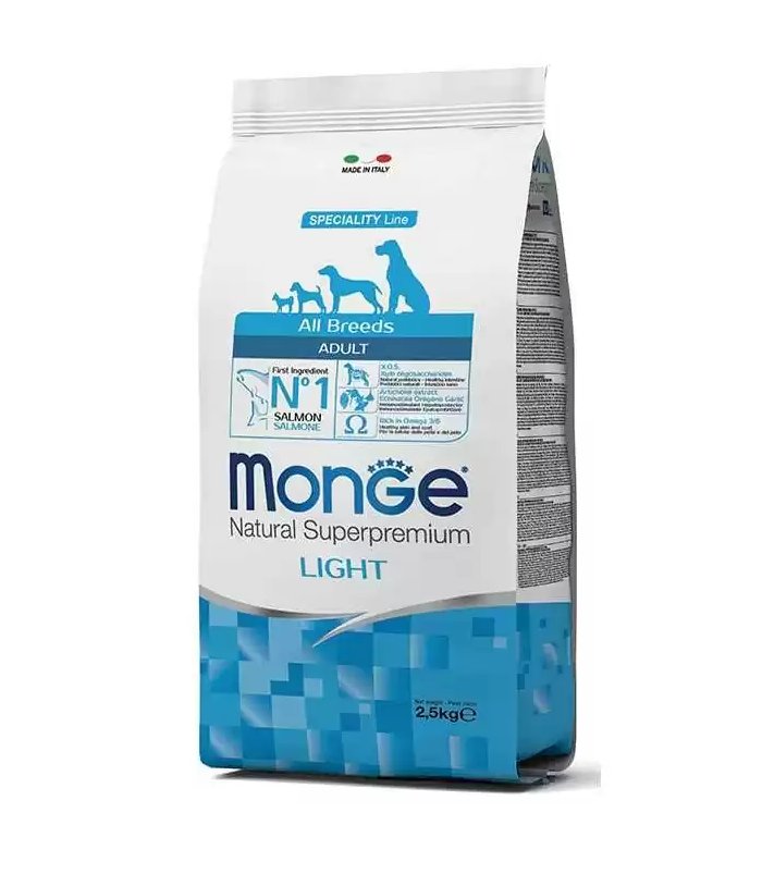 Monge Natural Superpremium All Breeds Adult Light Salmon with rice 2.5KG