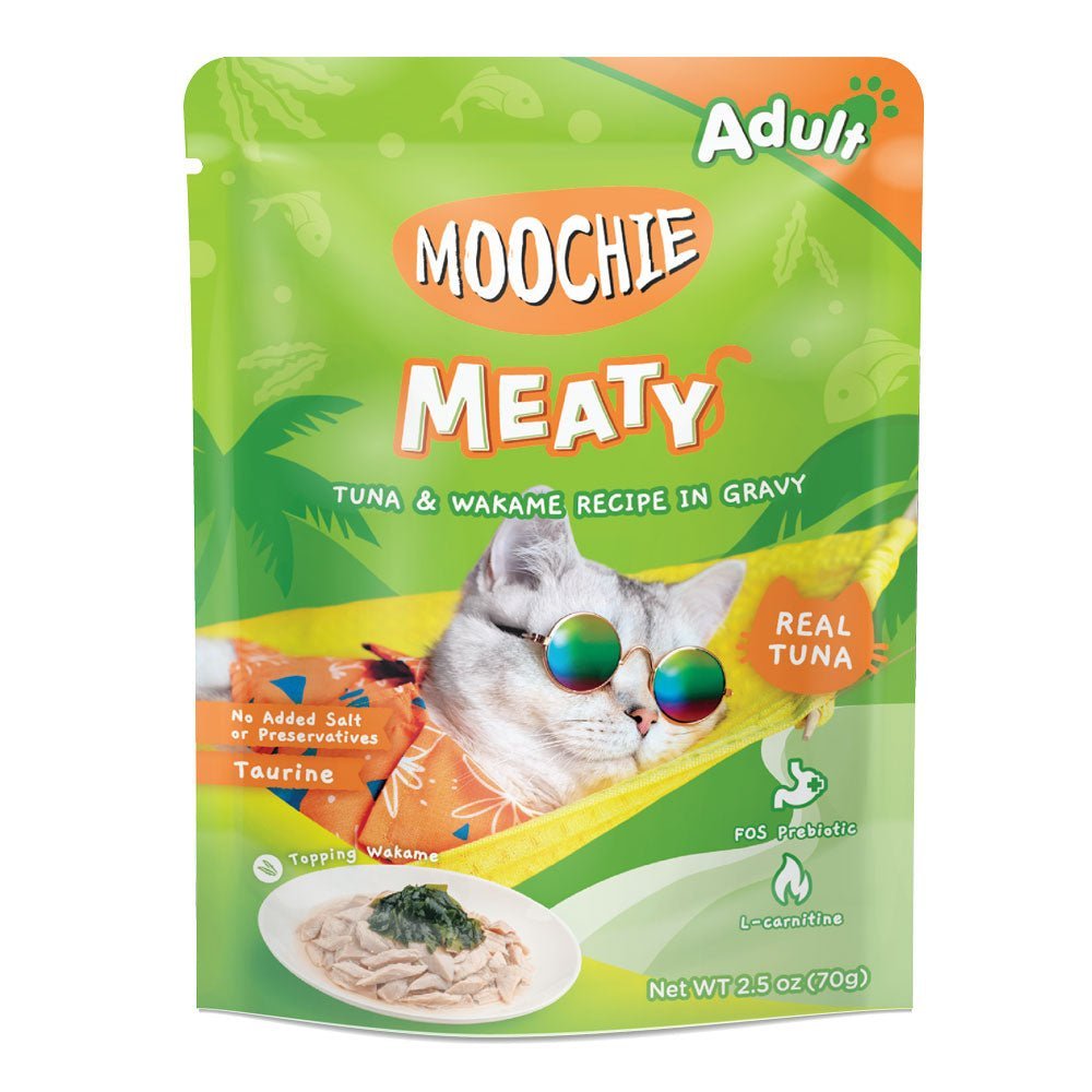 Moochie Cat Food Tuna & Wakame Recipe in Gravy Pouch 70g Pack of 12