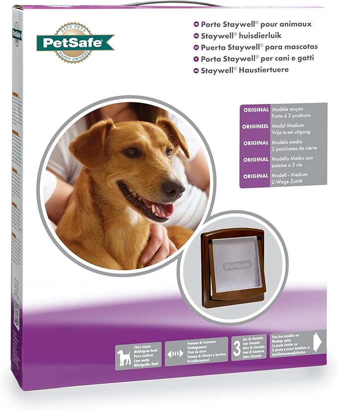 PetSafe Original 2 Way Small Pet Door - Brown