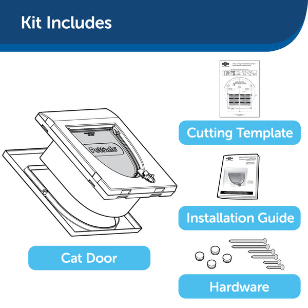 Pet Safe 4 Way Locking Deluxe Cat Flap - White