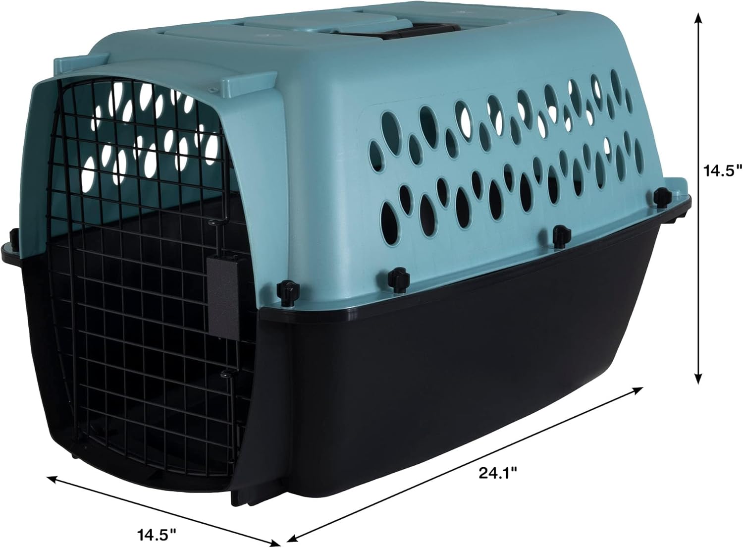 PETMATE VARI KENNEL FASHION 24" 10-20LBS ~ PEARL BLUE & BLACK (IATA APPROVED)