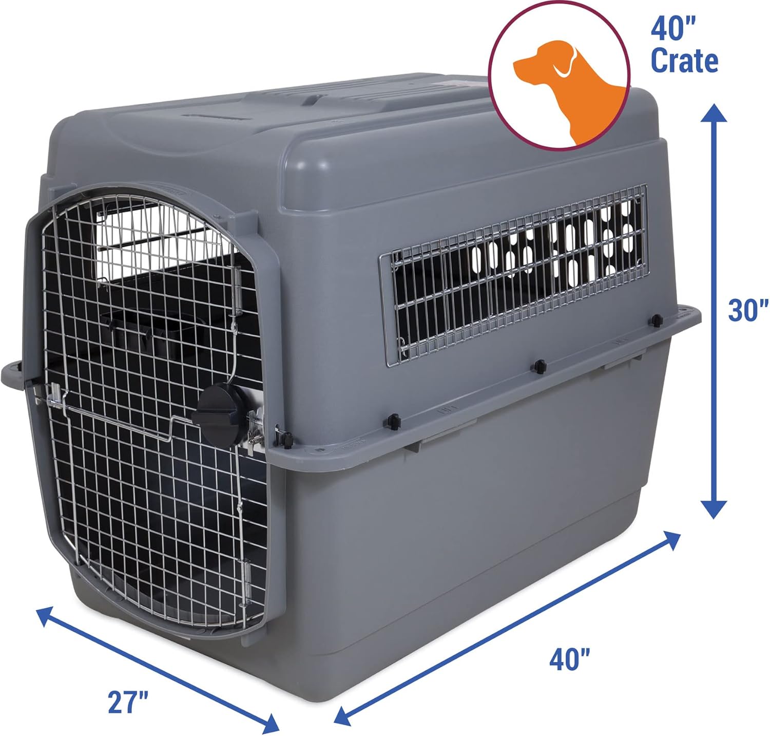 PETMATE SKY KENNEL VAULT DOOR 40" 70-90lbs ~ GRAY (IATA APPROVED)