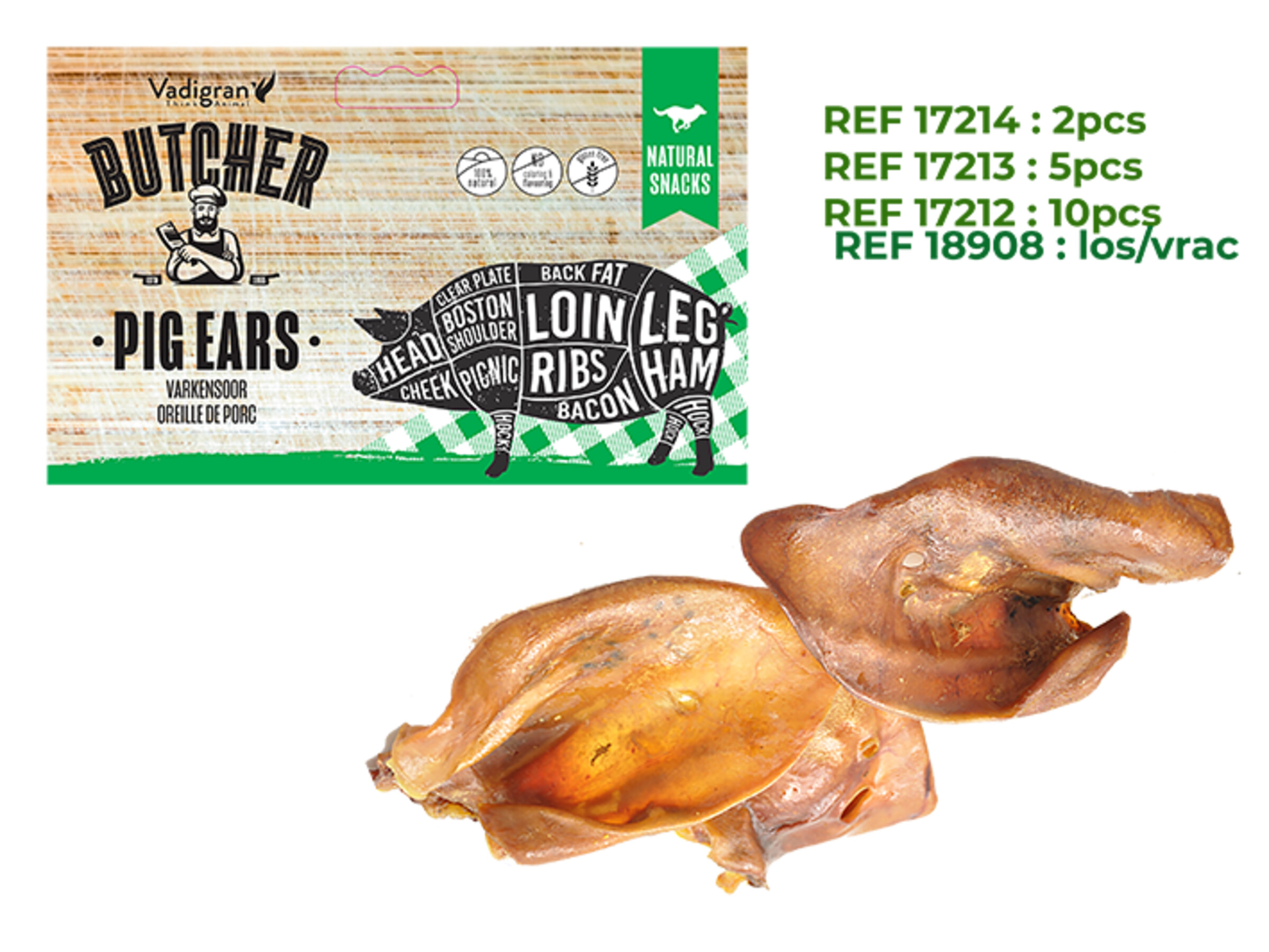 Vadigran Pigs Ears Dog Chew (Pack of 5)