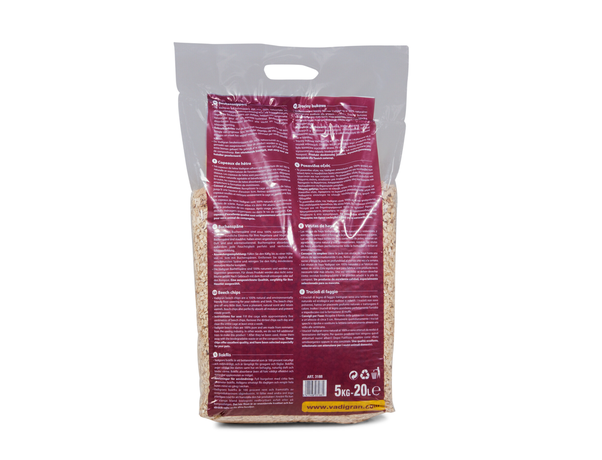 Vadigran Beech Chips Bedding 10 mm (5 kg - 20 L)