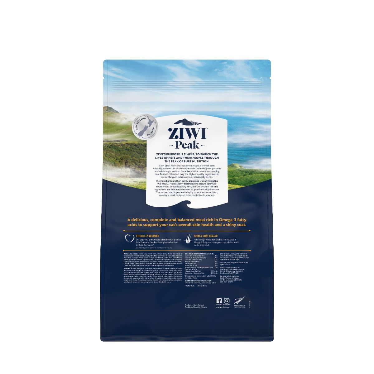 ZIWI Peak Steam & Dried Cage-Free Chicken with Whole Mackarel Recipe Dry Cat Food 2.2KG