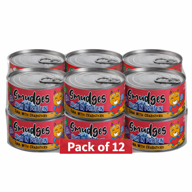 Smudges Adult Cat Tuna with Crabsticks in Gravy 80g Pack of 12