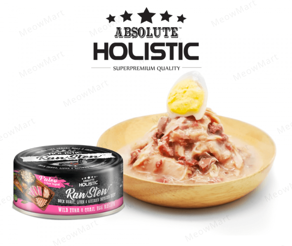 Absolute Holistic RawStew -Wild Tuna& Quail Eggs Recipe 80g