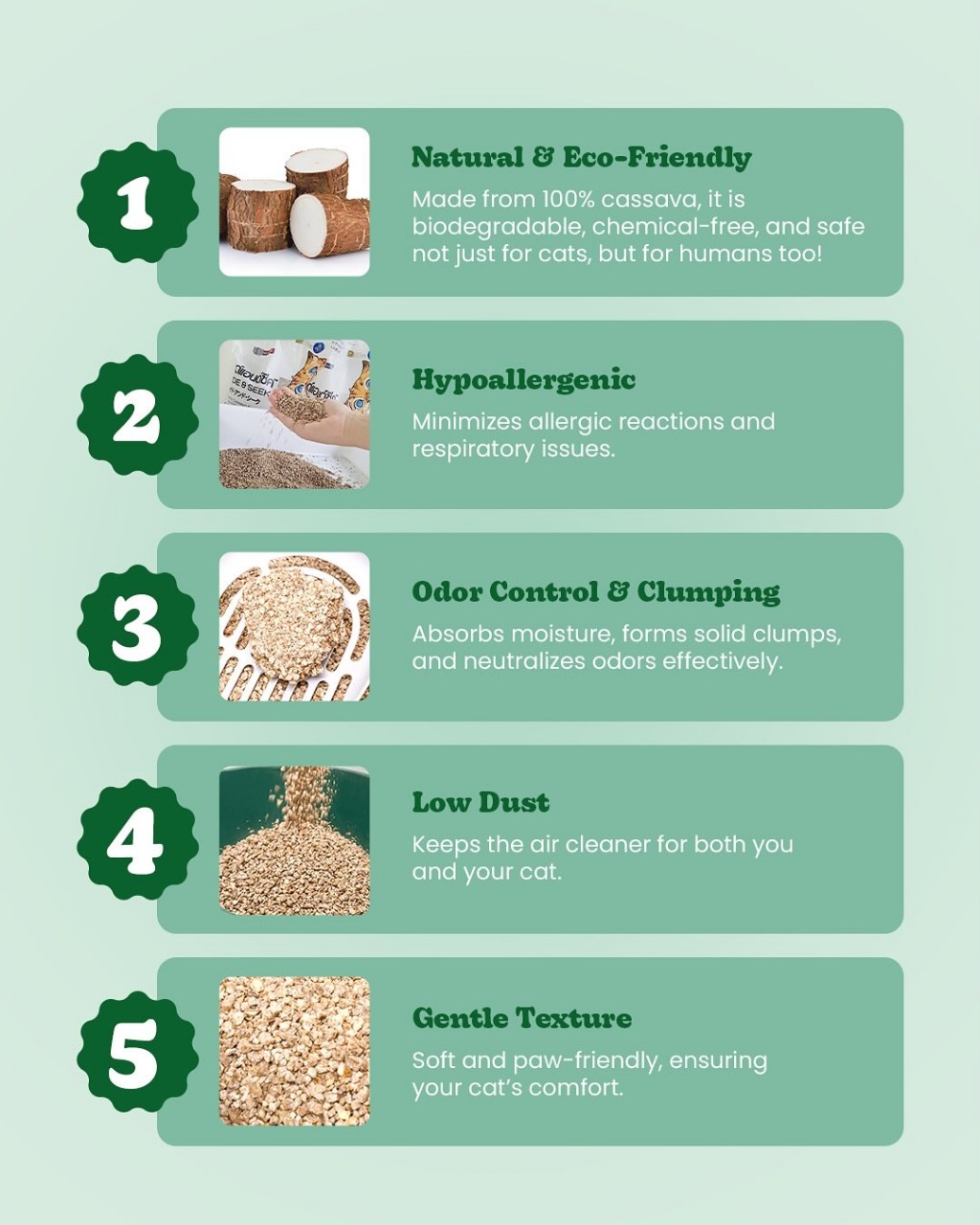 Hide & Seek Cassava Cat Litter Biodegradable-Flushable Natural-Unscented (6 Lb - 2.72 Kg)