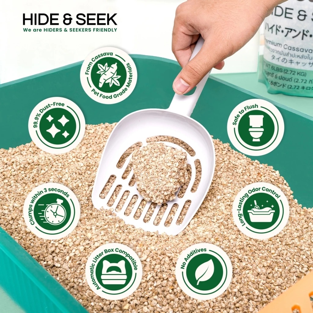 Hide & Seek Cassava Cat Litter Biodegradable-Flushable Fresh Berries Scented (6 Lb - 2.72 Kg)
