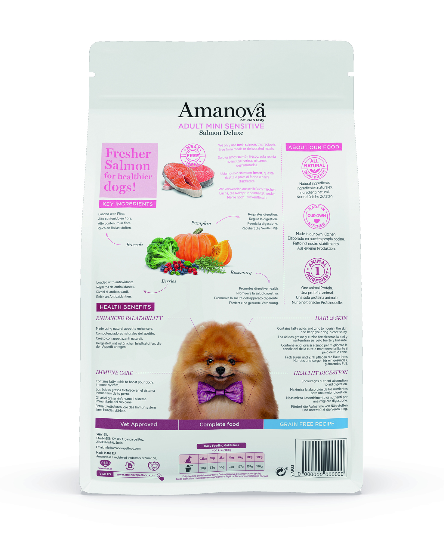 Amanova Dry Adult Mini Sens. Salmon Deluxe - 2kg