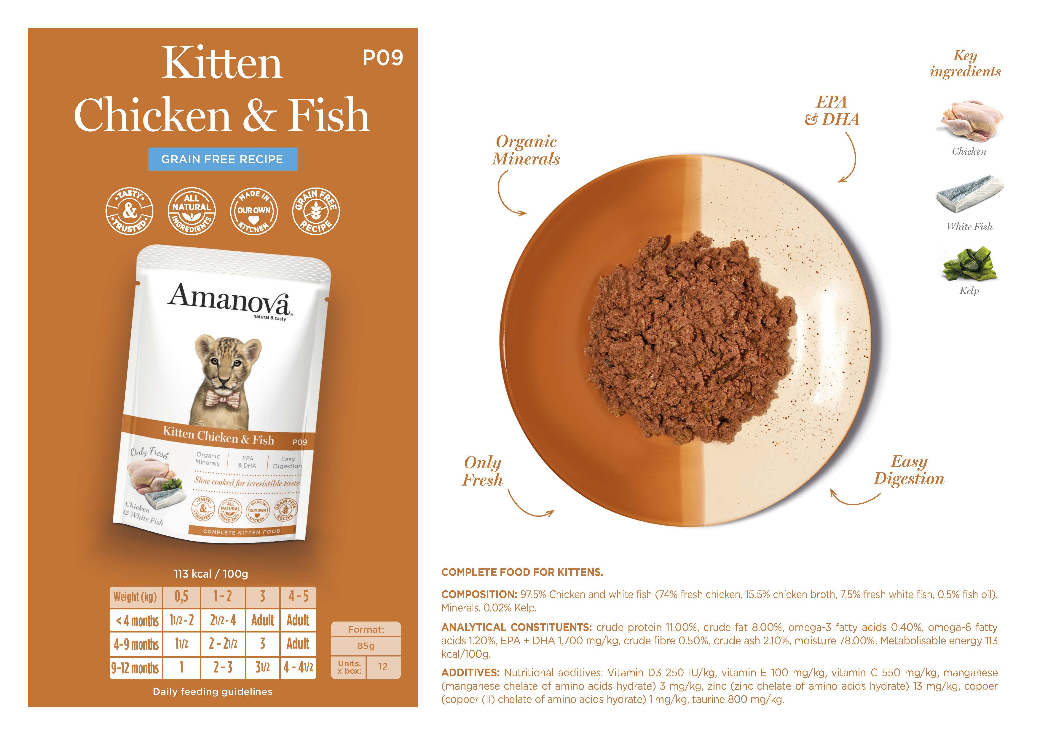 Amanova Wet Kitten Chicken & Fish - 85g