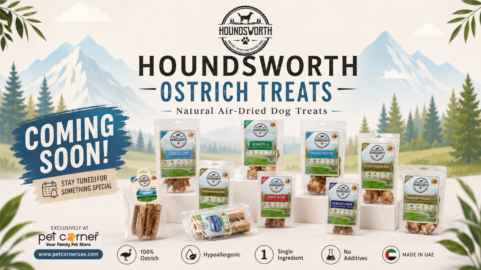 Houndsworth Ostrich Treats – Premium Natural Dog Treats, Made in UAE