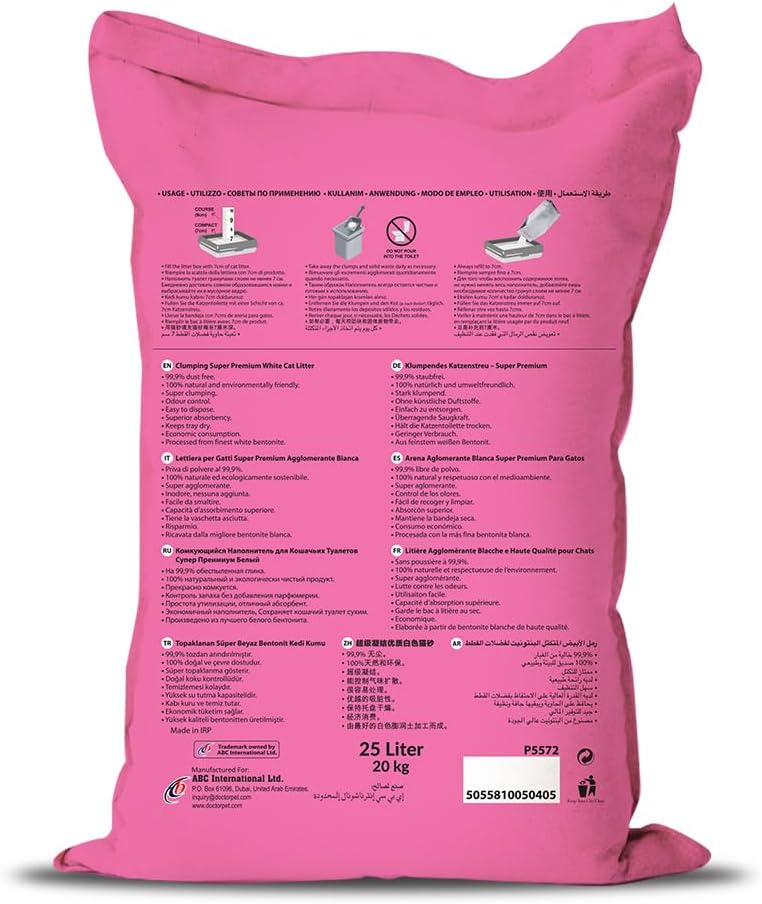 Doctor Pet Super Clumping Micro Bentonite Baby Powder Cat Litter - 25L