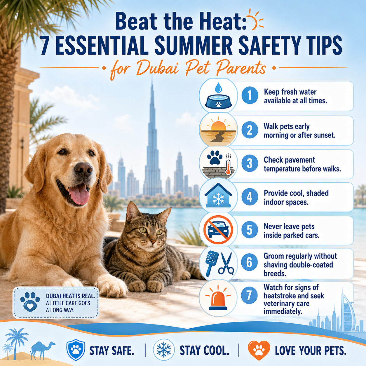 Beat the Heat: 7 Essential Summer Safety Tips for Dubai Pet Parents
