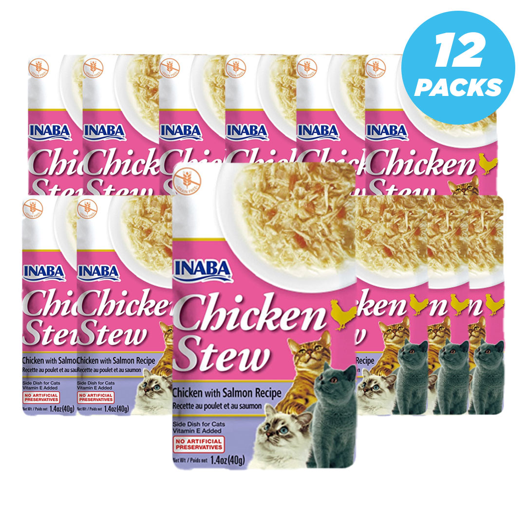 INABA chicken & salmon recipe 40g /per Pc - Pack of 12