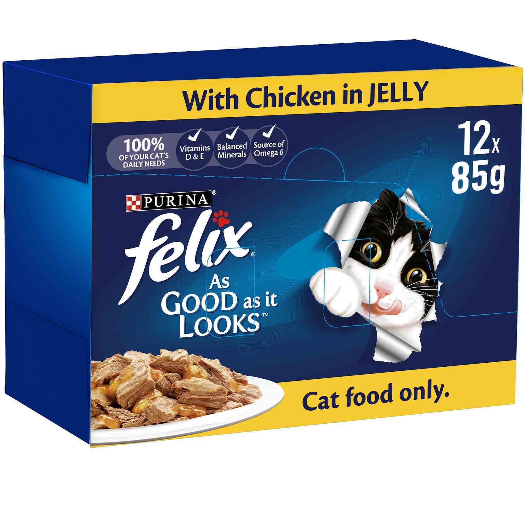 Purina Felix As Good As It Looks Adult Cat Wet Food Chicken 85g - Pack of 12