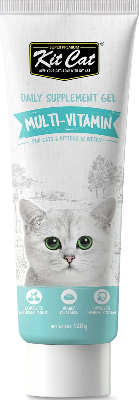 Kit Cat Daily Nutritional Supplement Gel For Cats & Kittens Multi-Vitamin (120g)