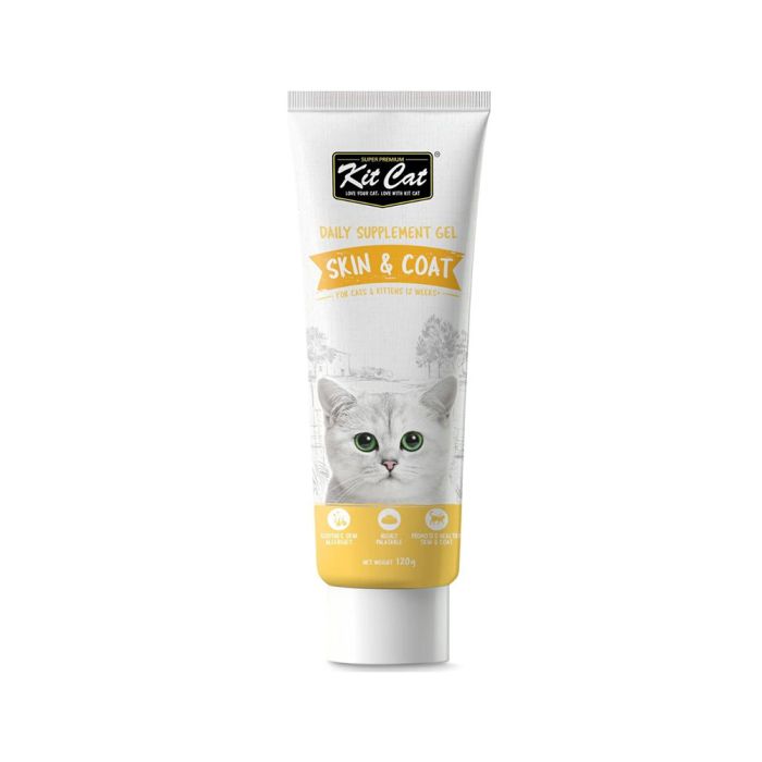 Kit Cat Daily Nutritional Supplement Gel For Cats & Kittens – Skin & Coat (120g)