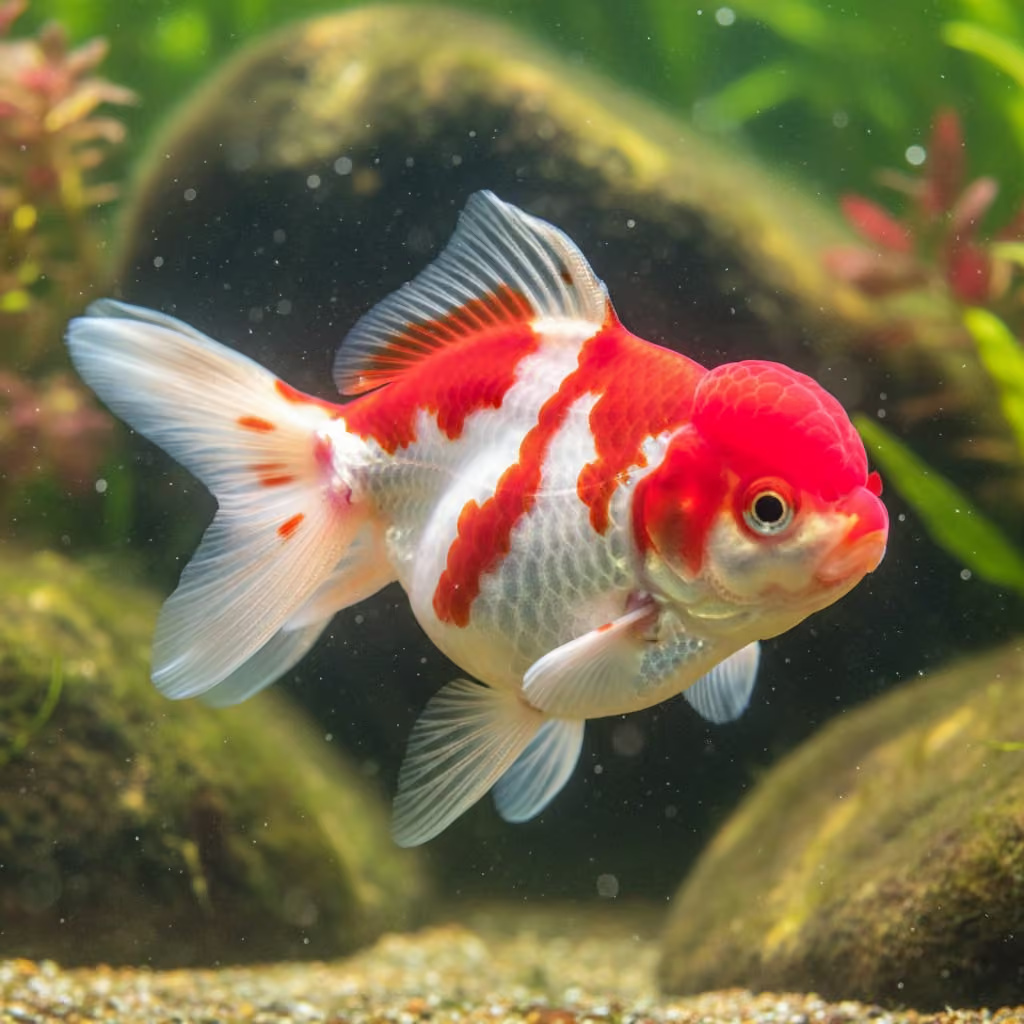 Red & White Goldfish (Carassius auratus) - 3cm