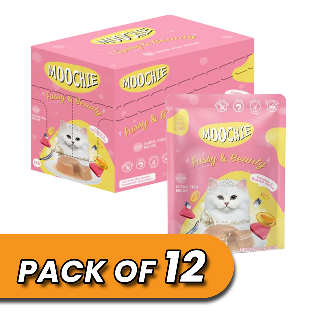 Moochie Fussy & Beauty Ocean Fish Recipe 70g Pack of 12