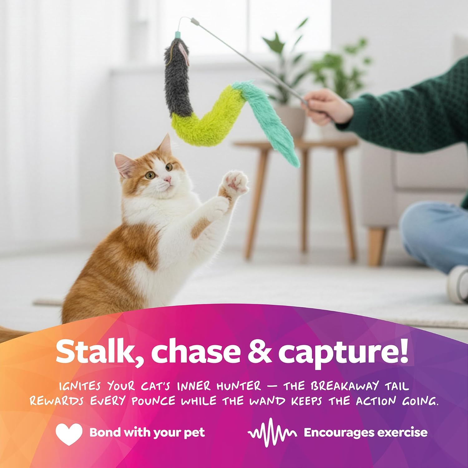 SmartyKat® Crazy Catch™ Crinkle and Catnip Wand Cat Toy