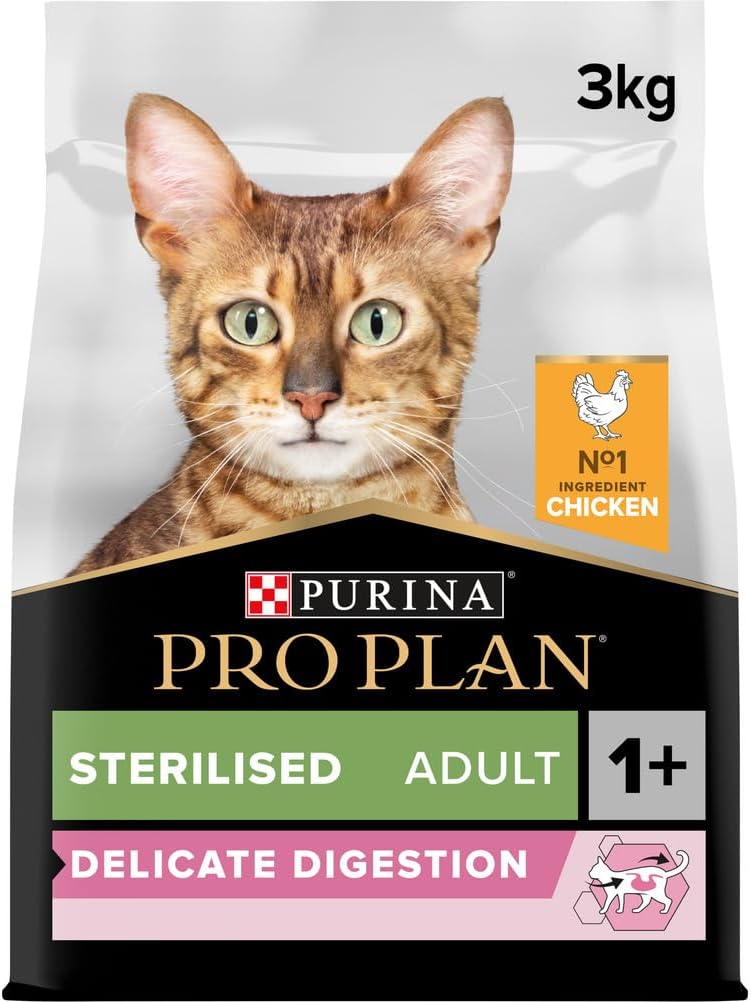 Pro Plan Sterilised Adult Delicate Digestion Dry Cat Food With Chicken, 3 Kg