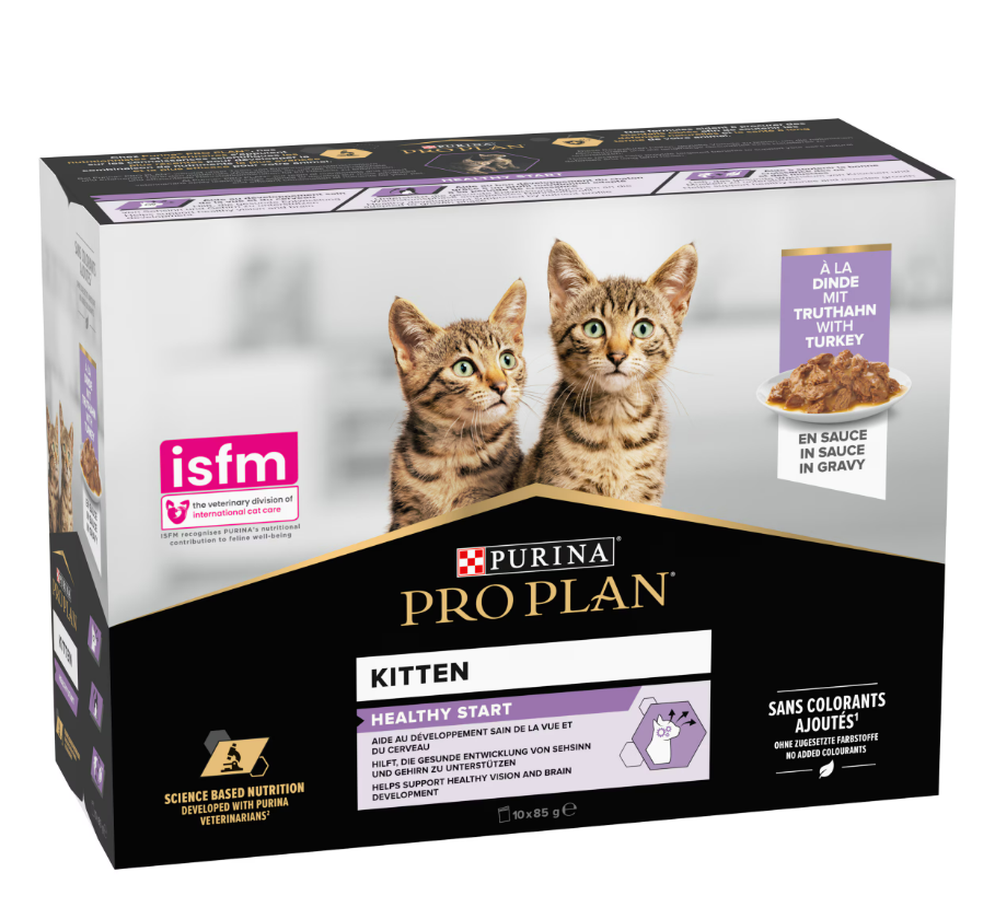 Purina Pro Plan Kitten Wet Cat Food Turkey In Gravy Multipack -10 X 85g