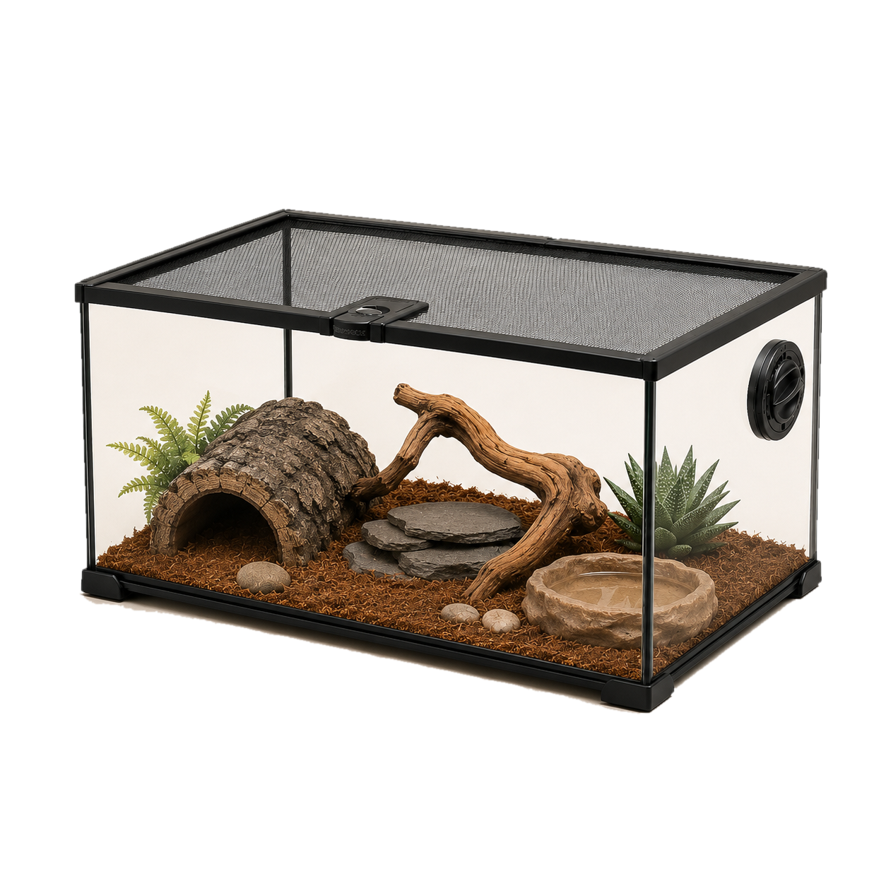 Reptiworks Mini Reptile Habitat-Black 50.8X30.5X25.4Cm With Cable Pass