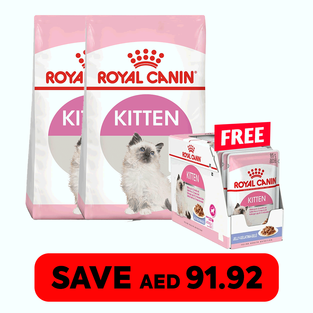 Buy 2 Bags of Royal Canin Feline Care Nutrition Kitten 2 KG & Get 12 pouches FREE