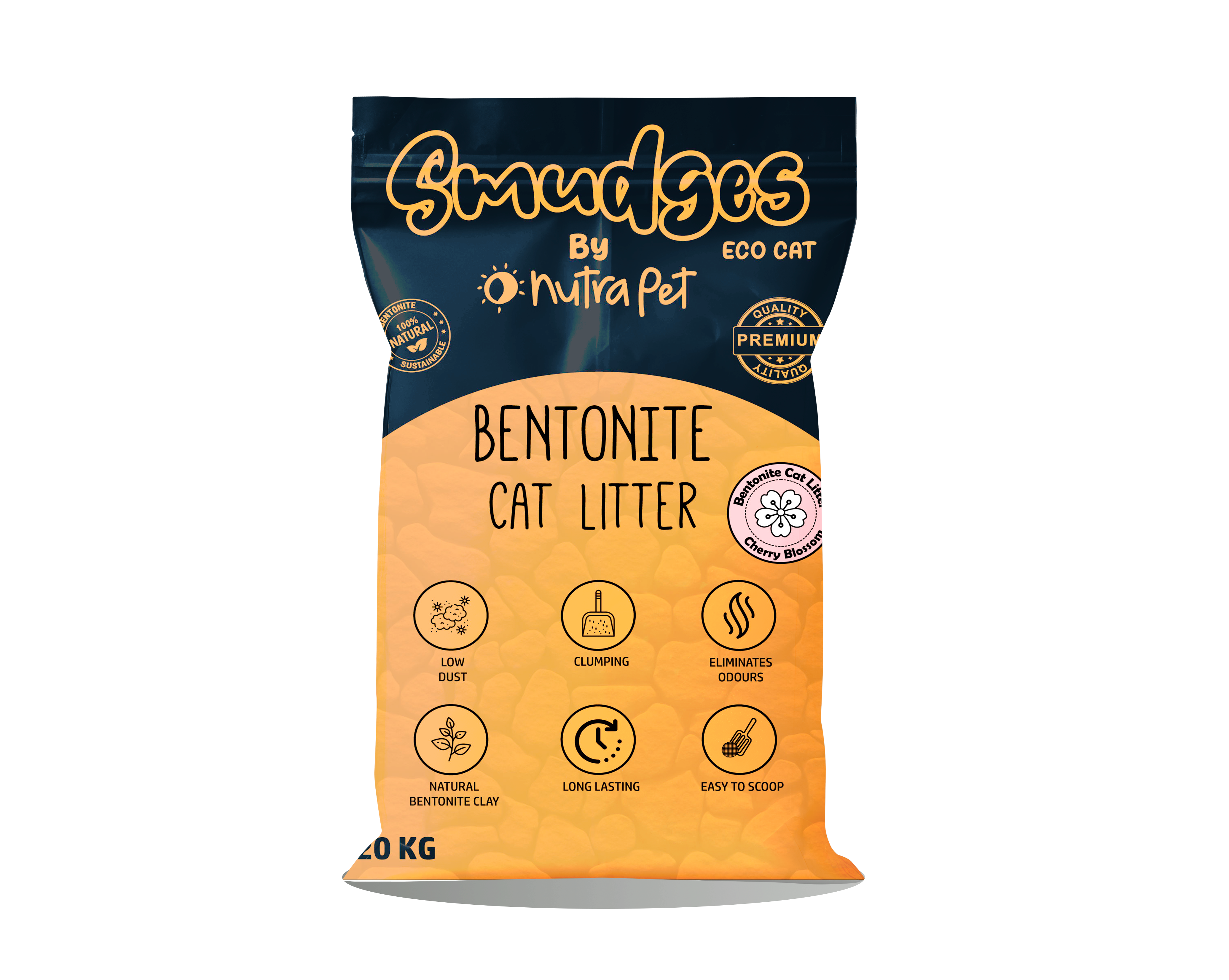 Smudges Eco cat Bentonite Clumping Cat Litter 20 Kgs- Cherry Blossom Scented