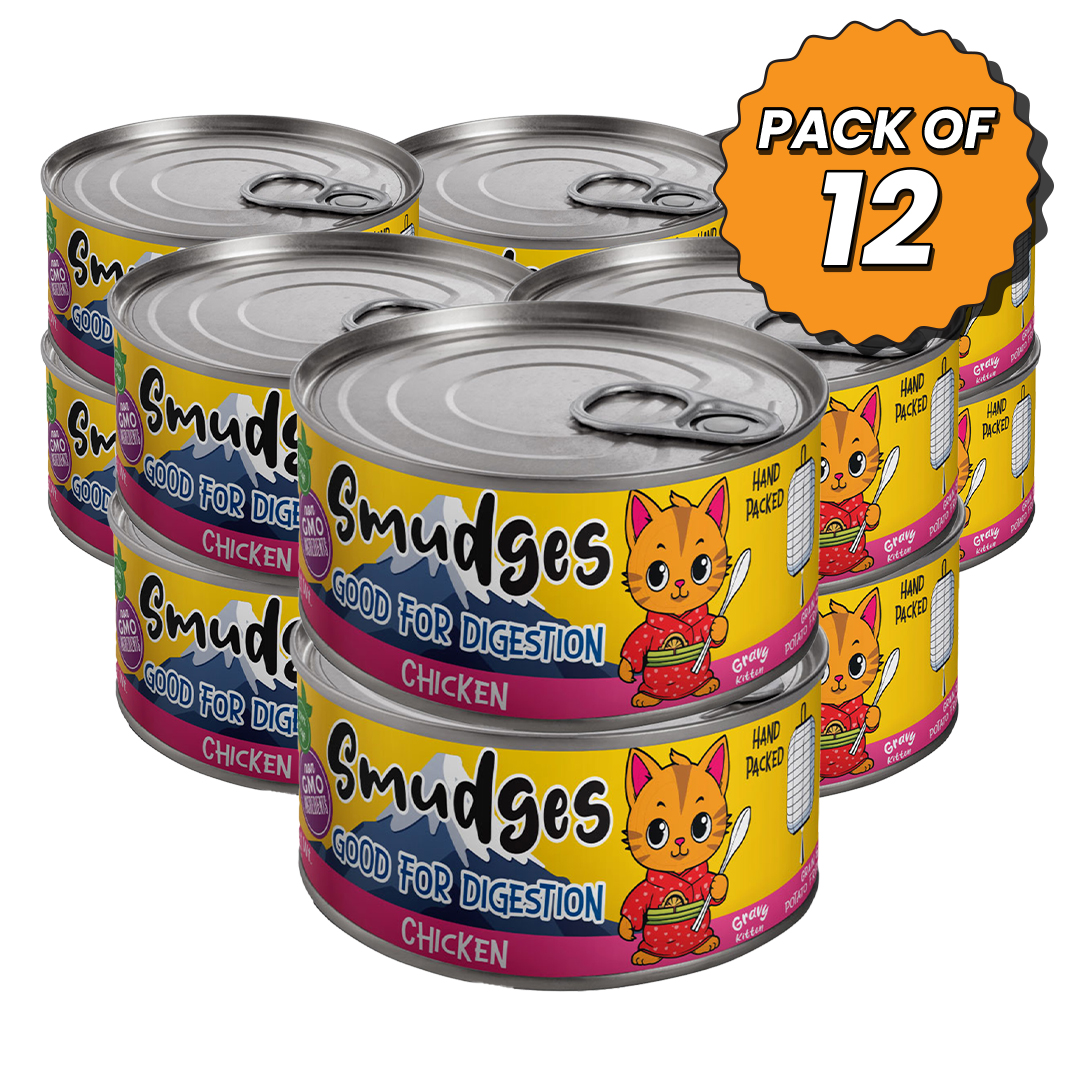 Smudges Kitten Chicken Shredded in Gravy 60g Pack of 12
